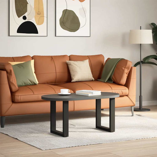 Salongbordben U-formet 2 stk svart 38 x (42-43) cm stål