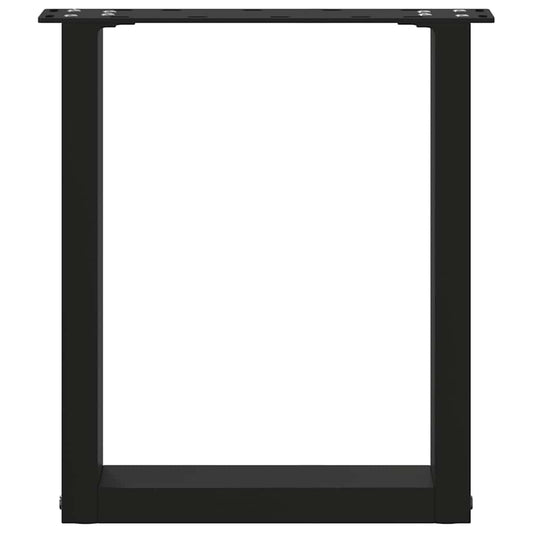 Salongbordben U-formet 2 stk svart 38 x (42-43) cm stål