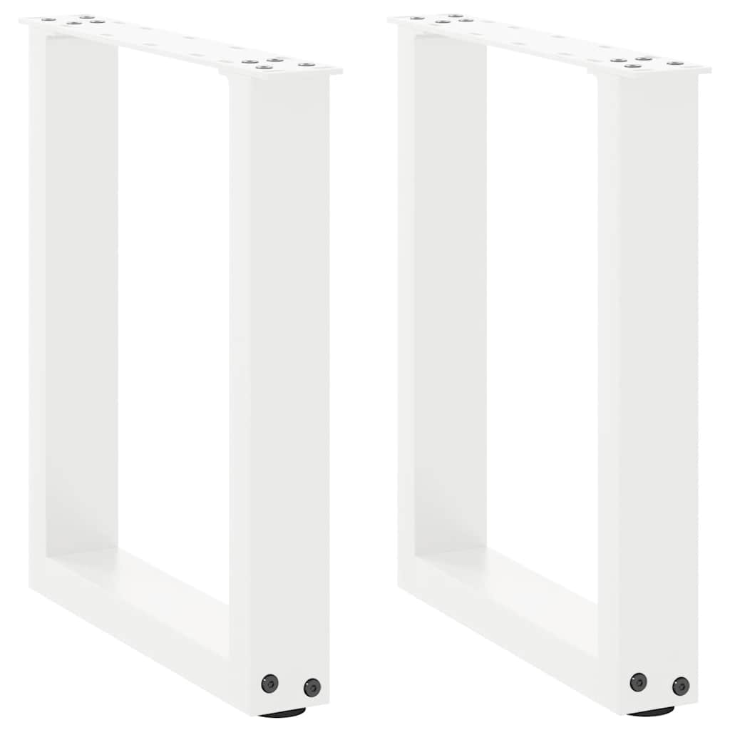 Salongbordben U-formet 2 stk hvit 38 x (42-43) cm stål