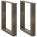 Salongbordben U-formet 2 stk naturstål 38 x (42-43) cm stål