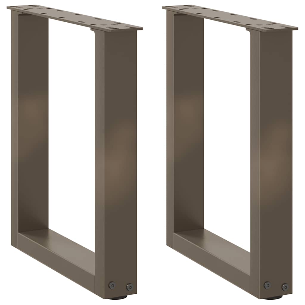 Salongbordben U-formet 2 stk naturstål 38 x (42-43) cm stål