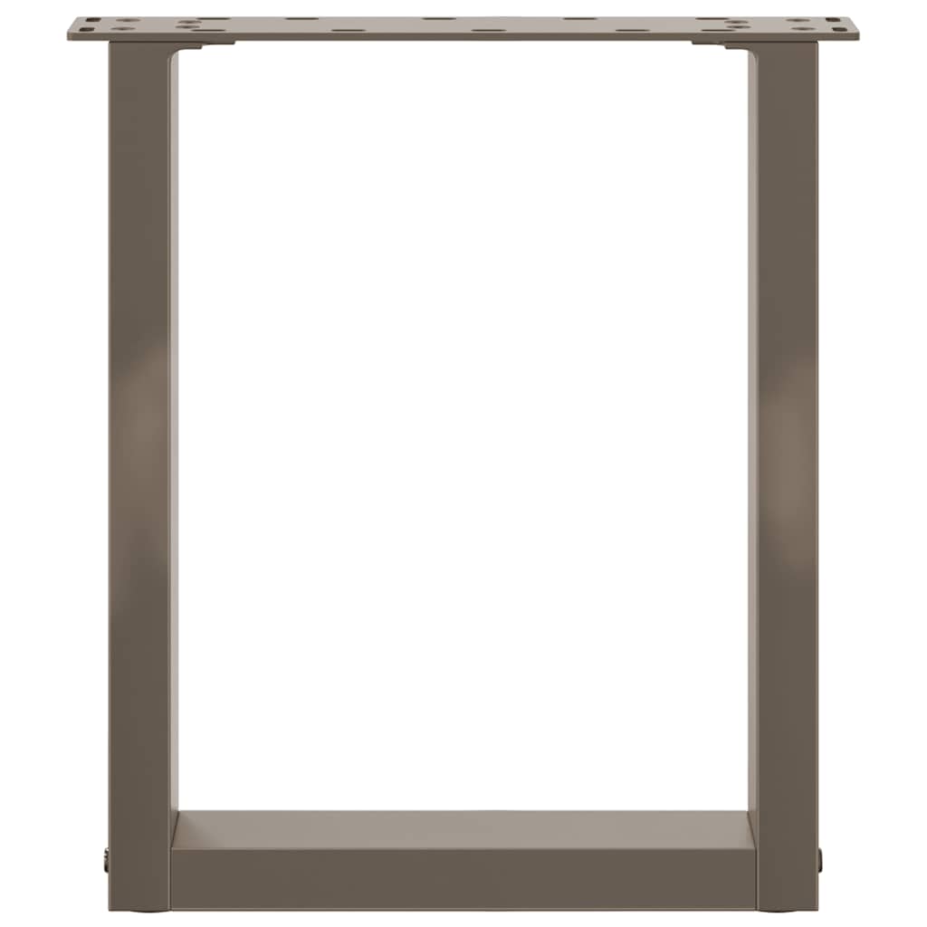 Salongbordben U-formet 2 stk naturstål 38 x (42-43) cm stål