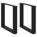 Salongbordben U-formet 2 stk svart 50x(42-43) cm stål