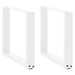 Salongbordben U-formet 2 stk hvit 50x(42-43) cm stål