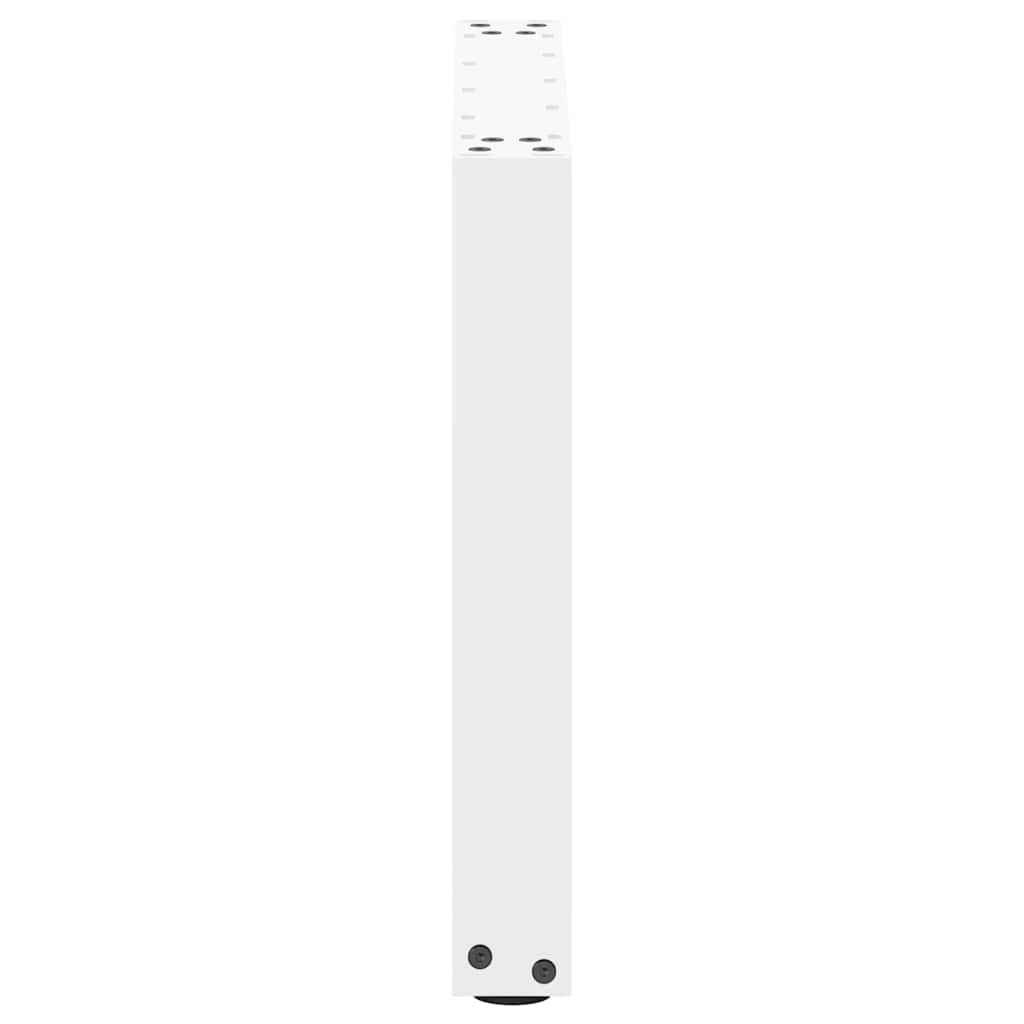 Salongbordben U-formet 2 stk hvit 50x(42-43) cm stål