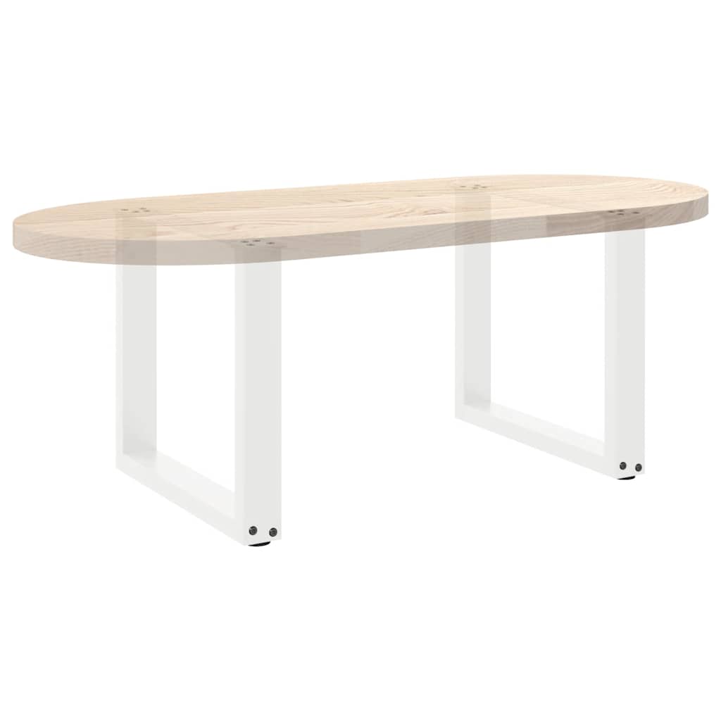Salongbordben U-formet 2 stk hvit 50x(42-43) cm stål