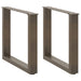 Salongbordben U-formet 2 stk naturstål 50x(42-43) cm stål
