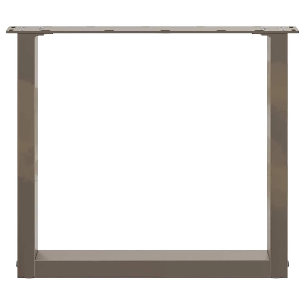 Salongbordben U-formet 2 stk naturstål 50x(42-43) cm stål
