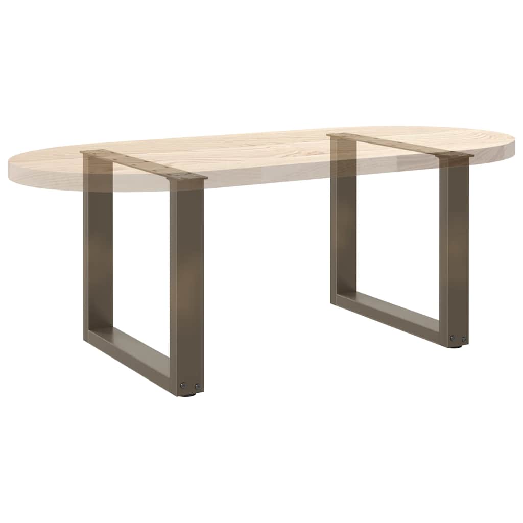 Salongbordben U-formet 2 stk naturstål 50x(42-43) cm stål
