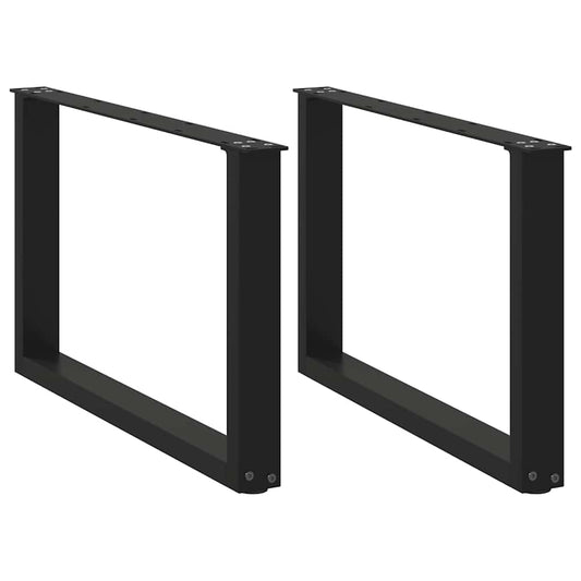 Salongbordben U-formet 2 stk svart 60 x (42-43) cm stål