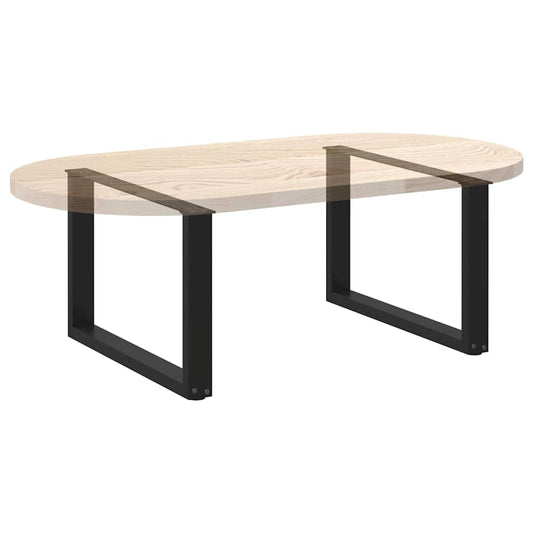 Salongbordben U-formet 2 stk svart 60 x (42-43) cm stål