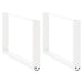 Salongbordben U-formet 2 stk hvit 60 x (42-43) cm stål