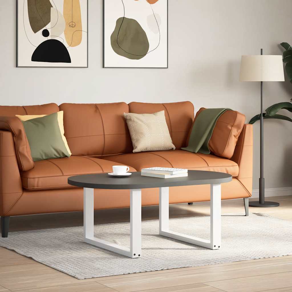 Salongbordben U-formet 2 stk hvit 60 x (42-43) cm stål