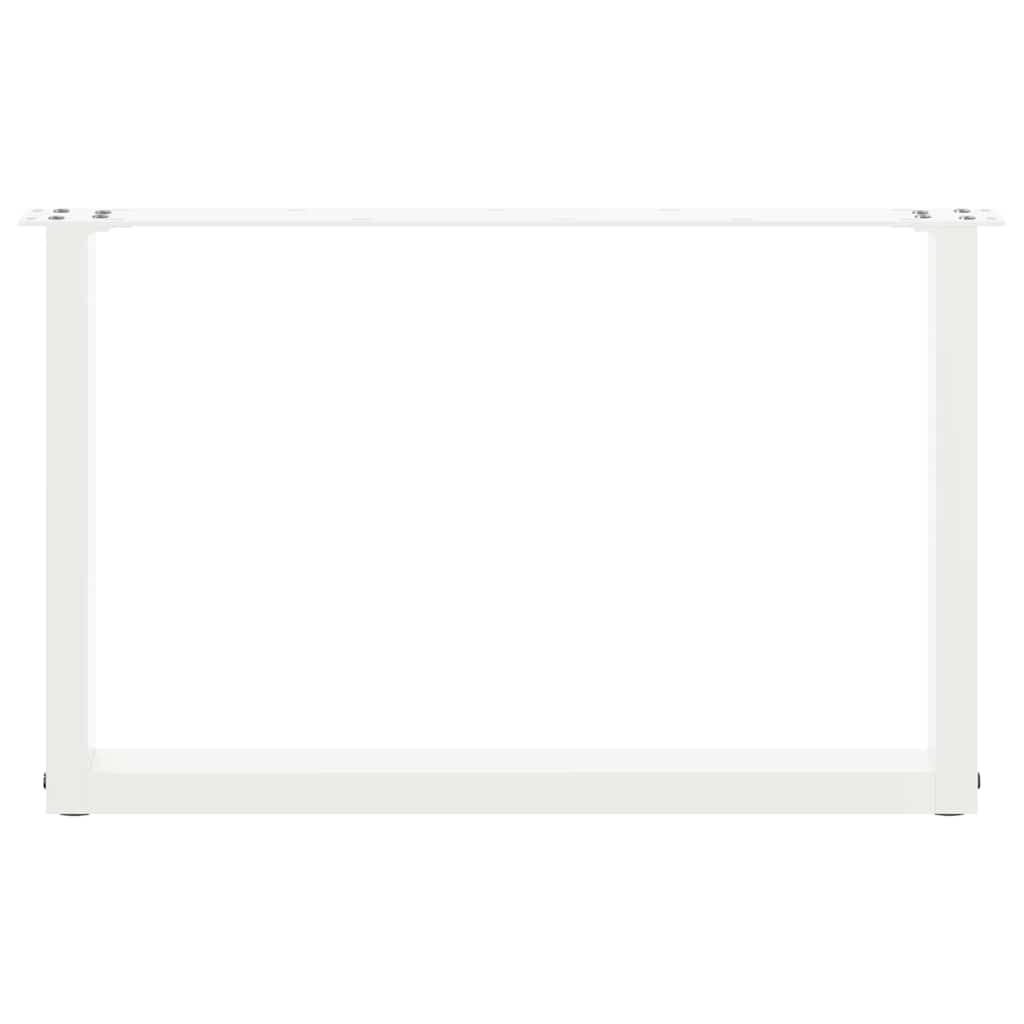 Salongbordben U-formet 2 stk hvit 60 x (42-43) cm stål
