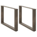 Salongbordben U-formet 2 stk naturstål 60 x (42-43) cm stål