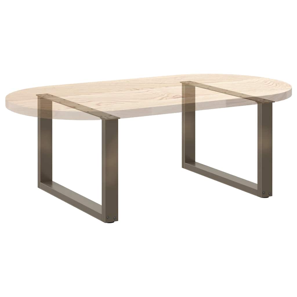 Salongbordben U-formet 2 stk naturstål 60 x (42-43) cm stål