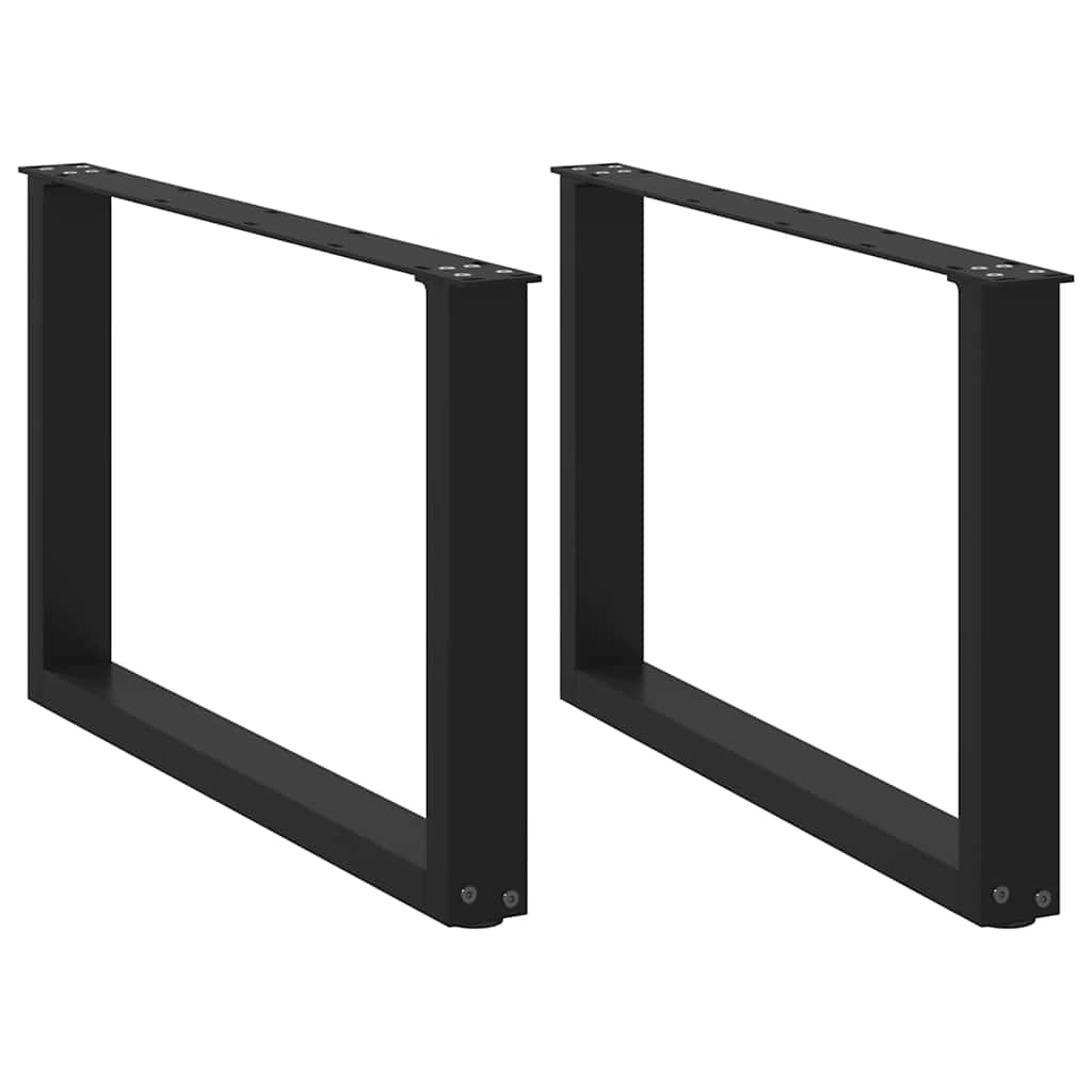 Salongbordben U-formet 2 stk svart 70 x (42-43) cm stål