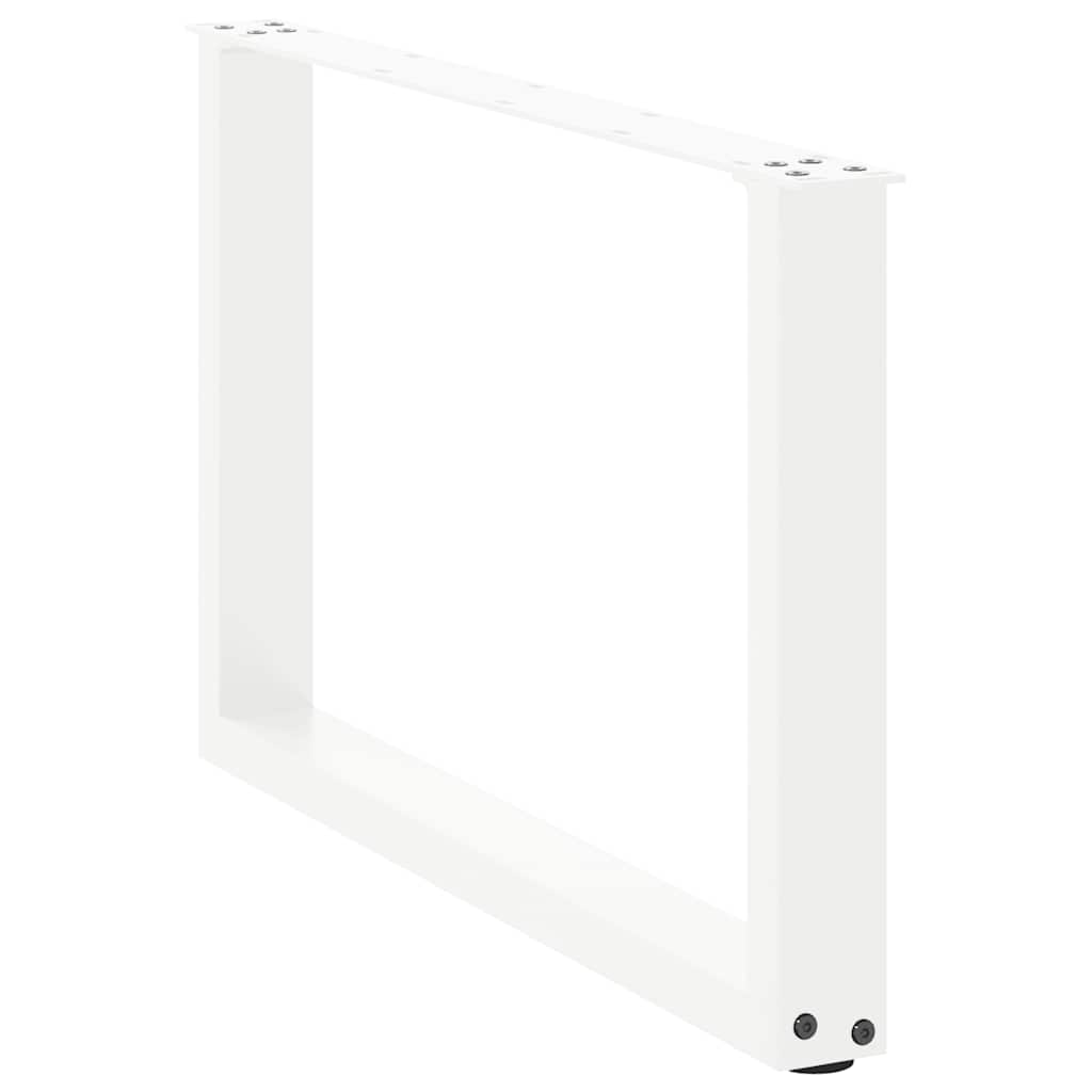 Salongbordben U-formet 2 stk hvit 70 x (42-43) cm stål