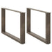 Salongbordben U-formet 2 stk naturstål 70 x (42-43) cm stål