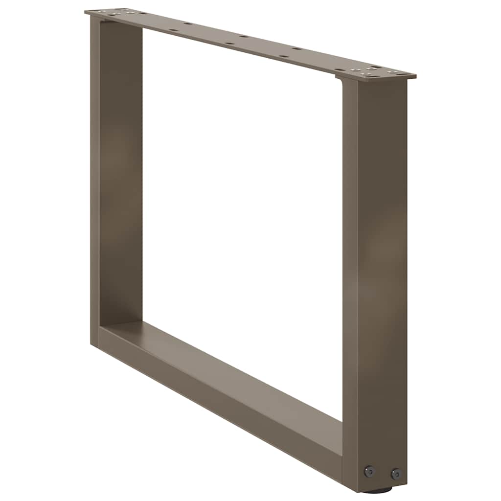 Salongbordben U-formet 2 stk naturstål 70 x (42-43) cm stål
