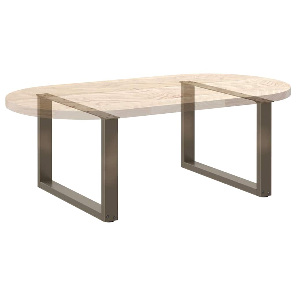 Salongbordben U-formet 2 stk naturstål 70 x (42-43) cm stål
