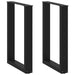 Spisebordben U-formet 2 stk svart 50x(72-73) cm stål