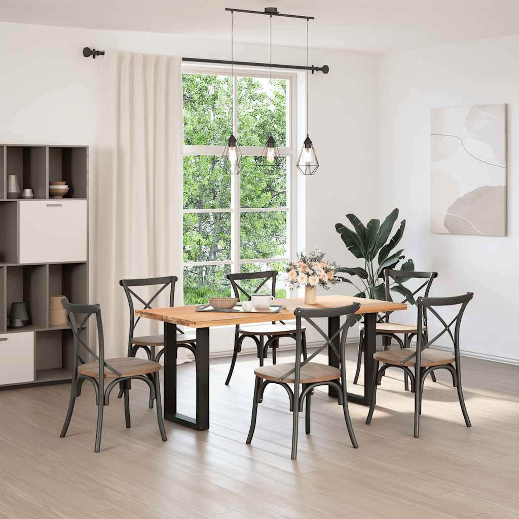Spisebordben U-formet 2 stk svart 50x(72-73) cm stål
