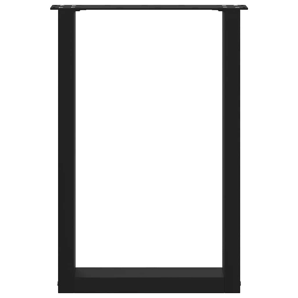 Spisebordben U-formet 2 stk svart 50x(72-73) cm stål