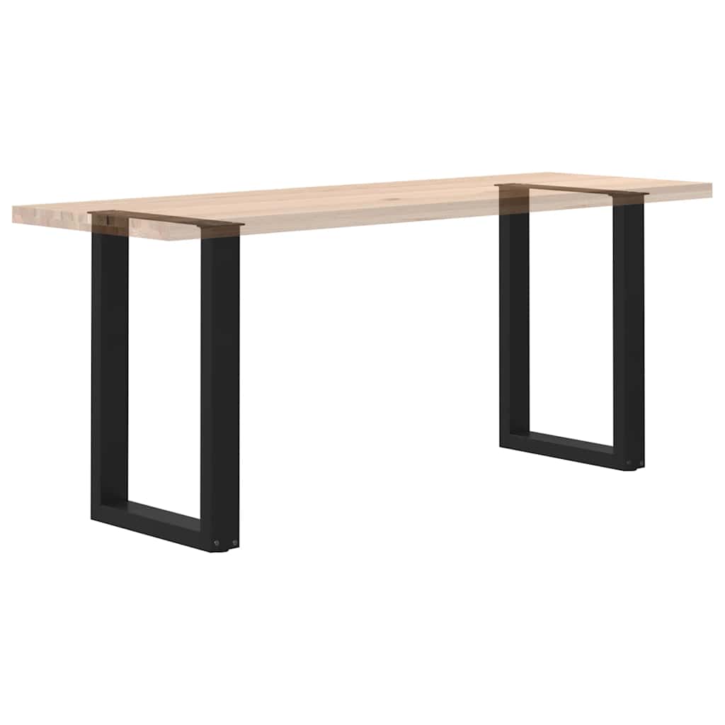 Spisebordben U-formet 2 stk svart 50x(72-73) cm stål