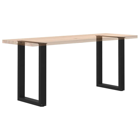 Spisebordben U-formet 2 stk svart 50x(72-73) cm stål