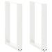 Spisebordben U-formet 2 stk hvit 50x(72-73) cm stål