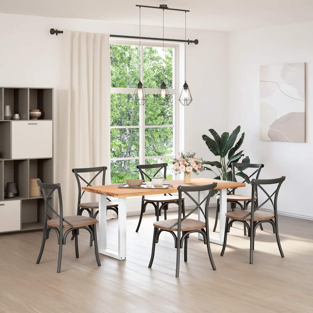 Spisebordben U-formet 2 stk hvit 50x(72-73) cm stål