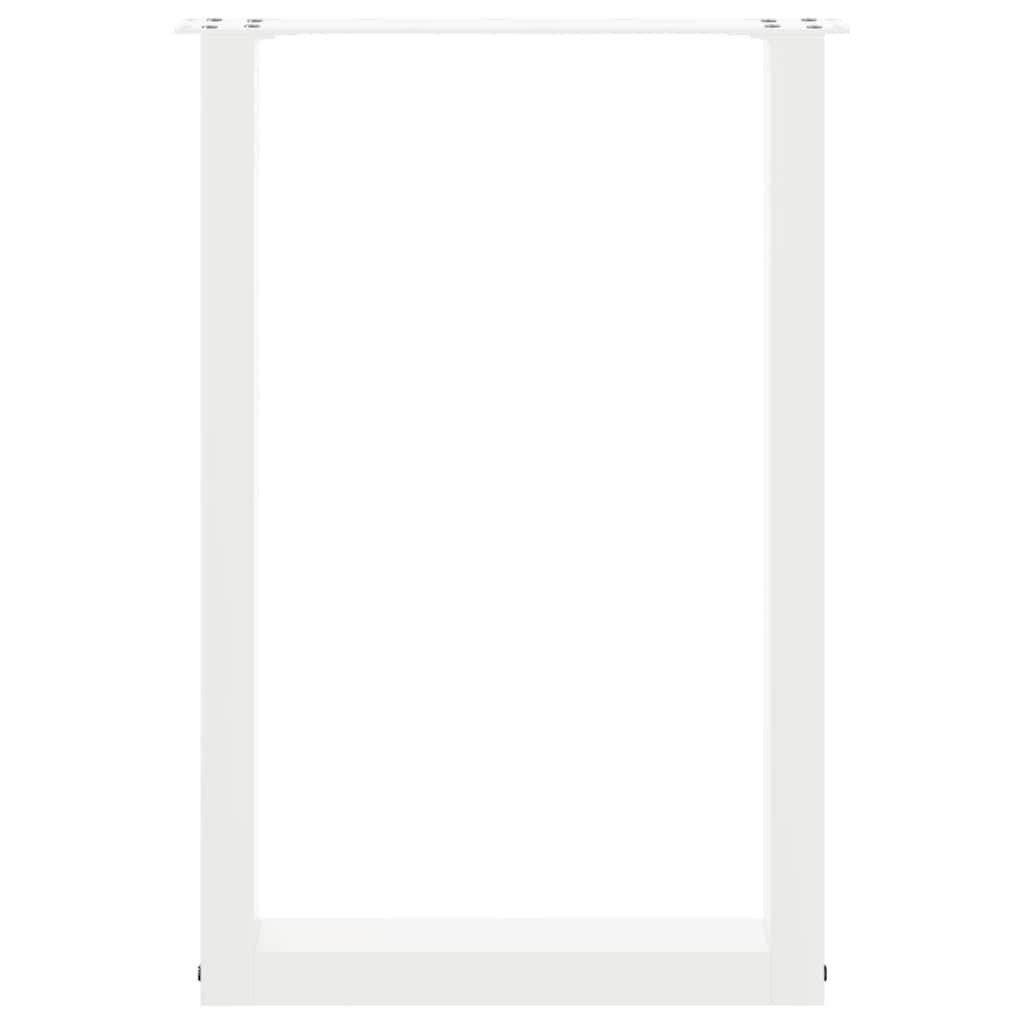 Spisebordben U-formet 2 stk hvit 50x(72-73) cm stål