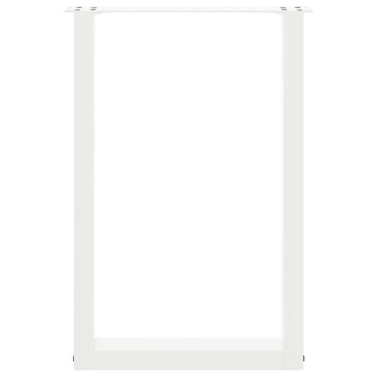 Spisebordben U-formet 2 stk hvit 50x(72-73) cm stål