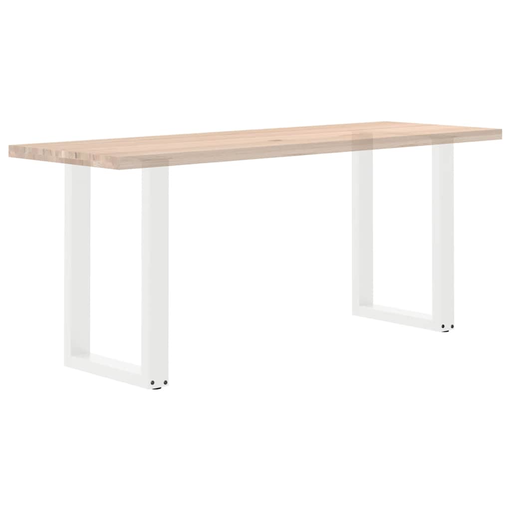 Spisebordben U-formet 2 stk hvit 50x(72-73) cm stål