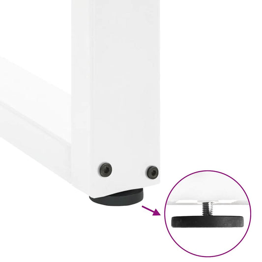 Spisebordben U-formet 2 stk hvit 50x(72-73) cm stål