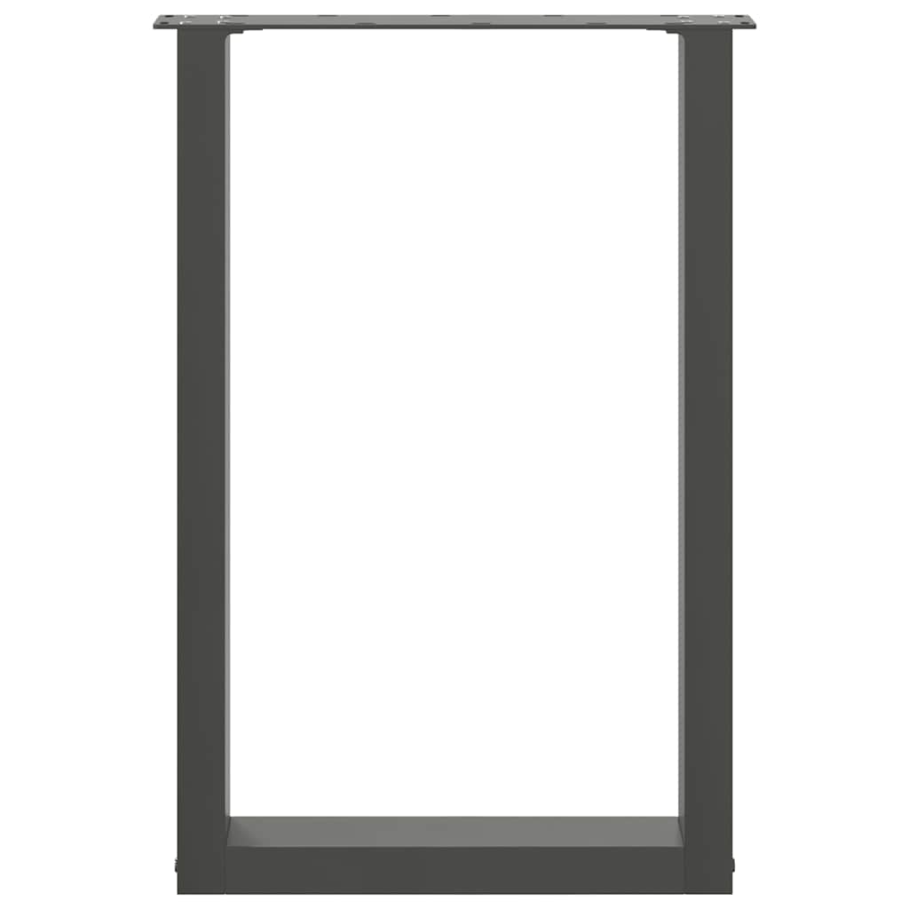 Spisebordben U-formet 2 stk antrasitt 50x(72-73) cm stål