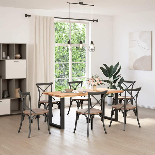 Spisebordben U-formet 2 stk svart 60 x (72-73) cm stål
