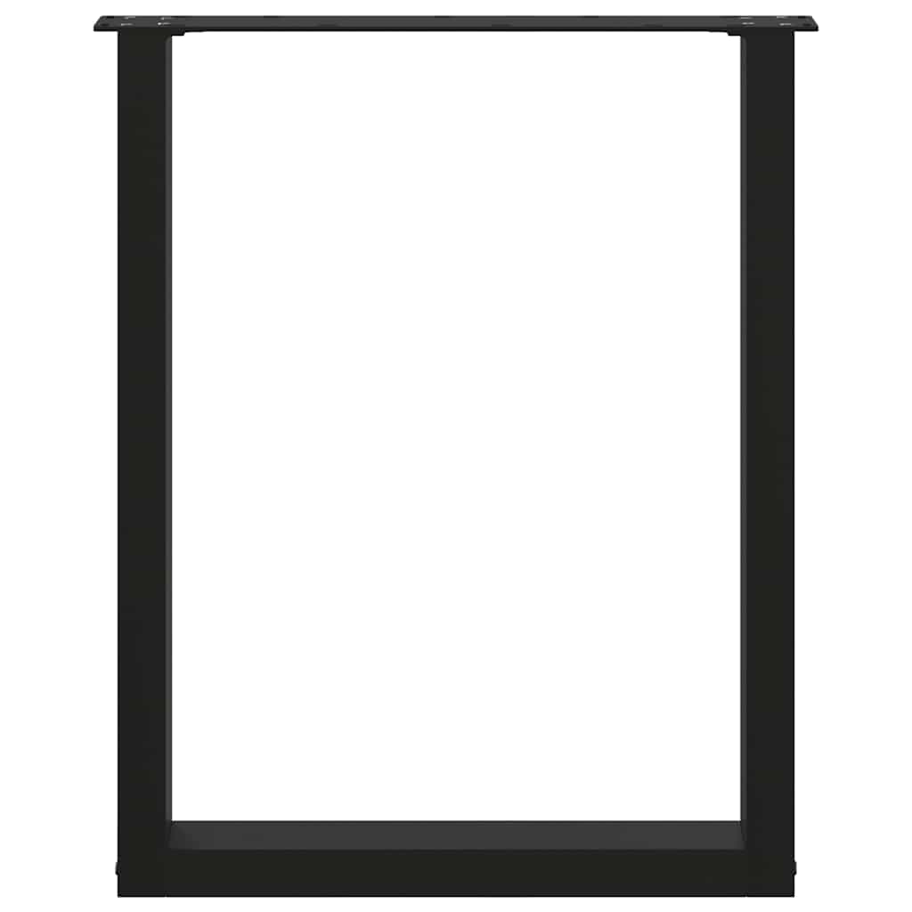 Spisebordben U-formet 2 stk svart 60 x (72-73) cm stål