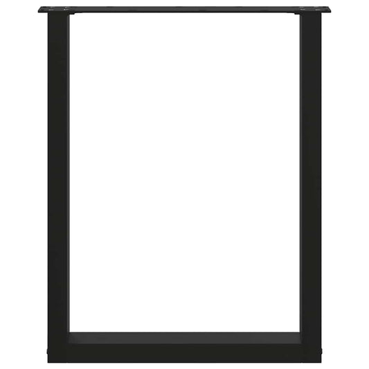 Spisebordben U-formet 2 stk svart 60 x (72-73) cm stål