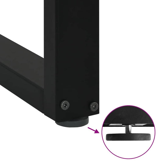 Spisebordben U-formet 2 stk svart 60 x (72-73) cm stål