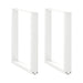 Spisebordben U-formet 2 stk hvit 60 x (72-73) cm stål