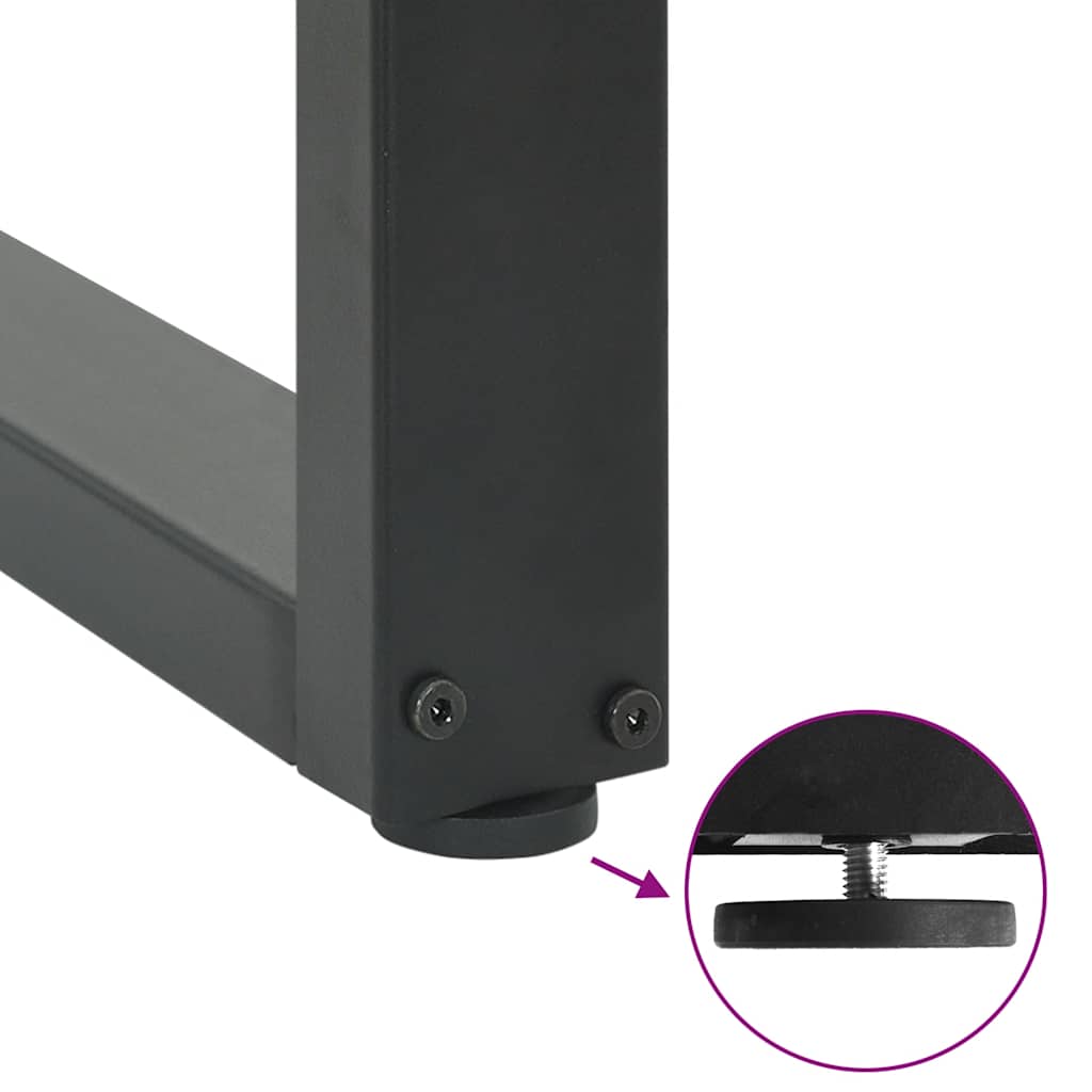 Spisebordben U-formet 2 stk antrasitt 60 x (72-73) cm stål