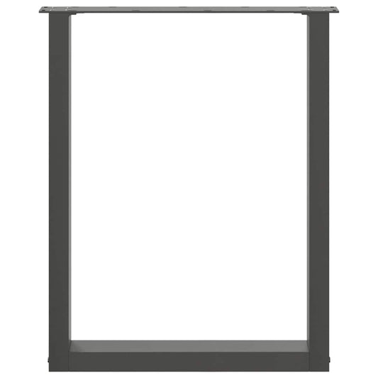 Spisebordben U-formet 2 stk svart 70 x (72-73) cm stål