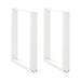 Spisebordben U-formet 2 stk hvit 70 x (72-73) cm stål