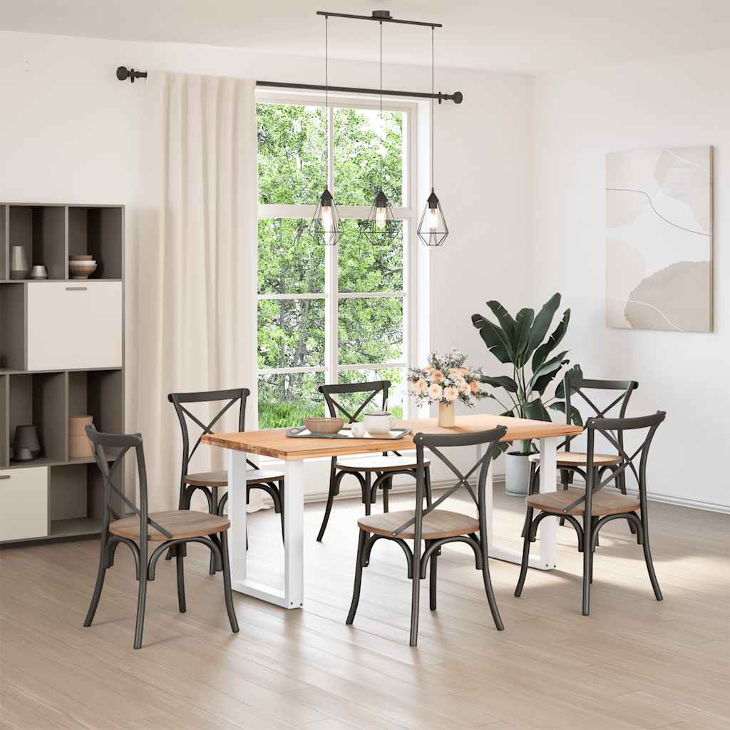 Spisebordben U-formet 2 stk hvit 70 x (72-73) cm stål