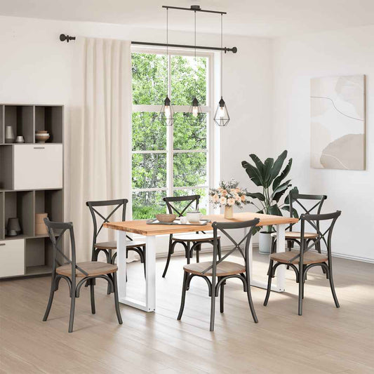 Spisebordben U-formet 2 stk hvit 70 x (72-73) cm stål