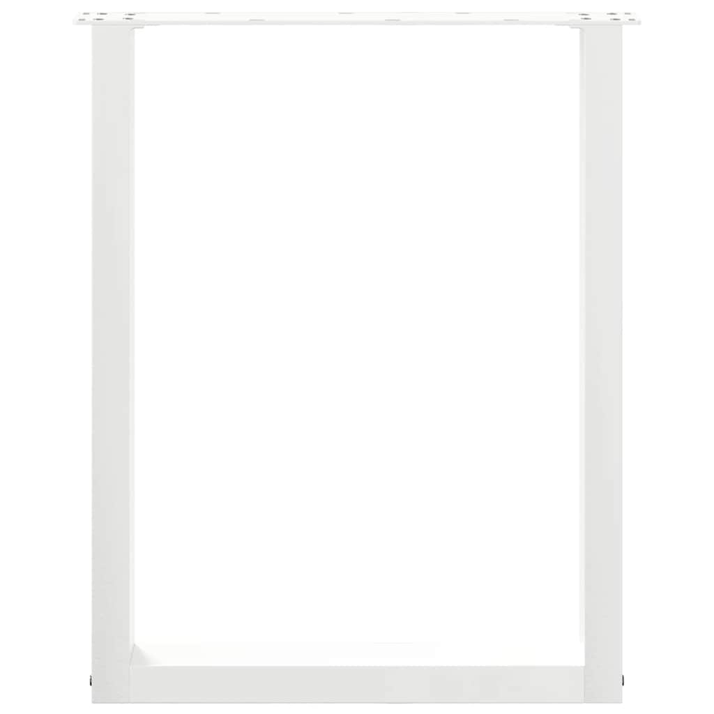 Spisebordben U-formet 2 stk hvit 70 x (72-73) cm stål