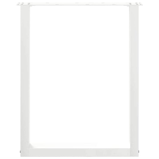 Spisebordben U-formet 2 stk hvit 70 x (72-73) cm stål