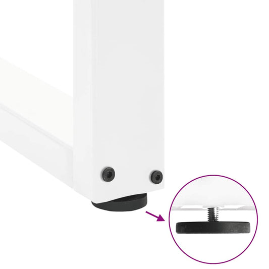 Spisebordben U-formet 2 stk hvit 70 x (72-73) cm stål